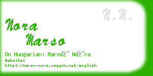 nora marso business card